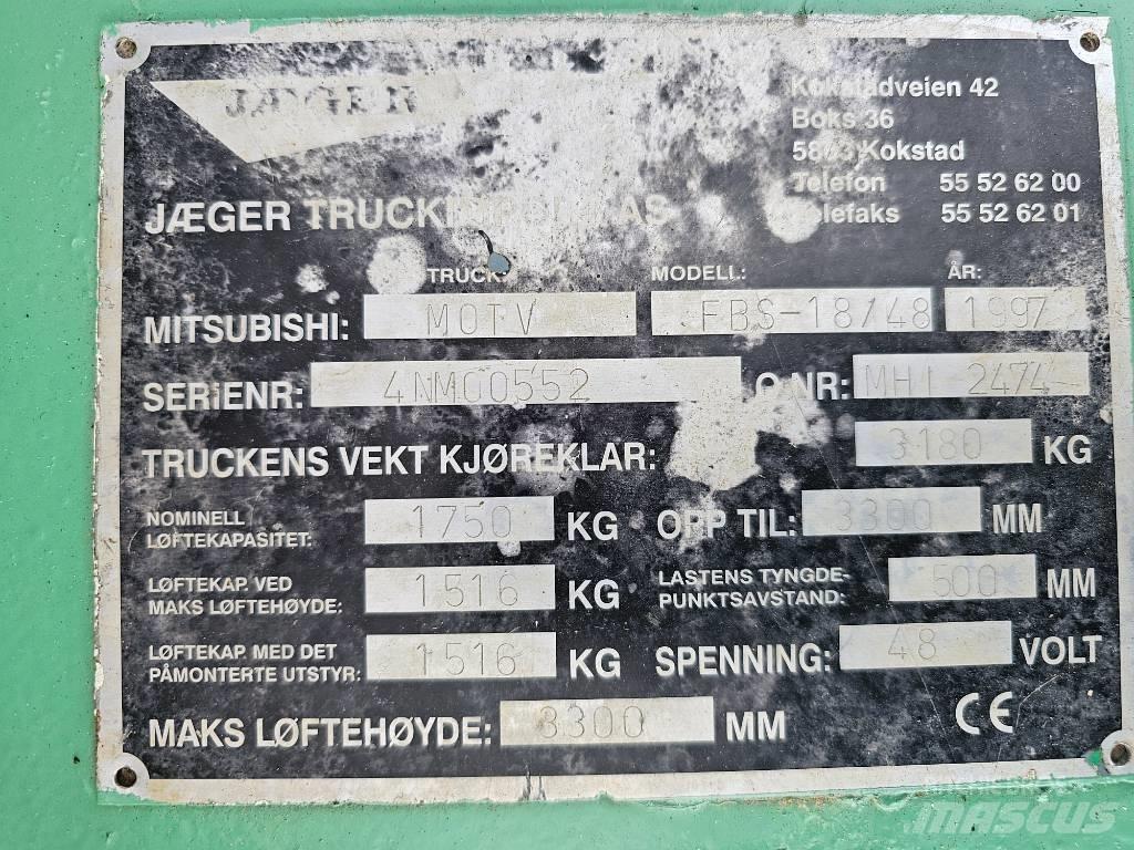Mitsubishi FBS 18/48 Elmotviktstruckar