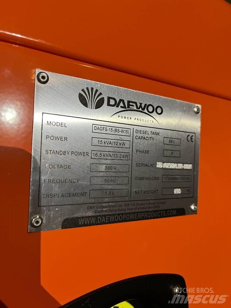 Daewoo Dagfs15-15 Dieselgeneratorer