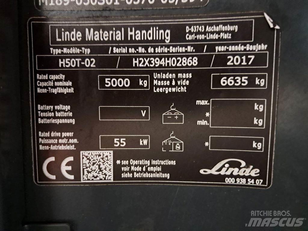 Linde H50T-02 Gasolmotviktstruckar