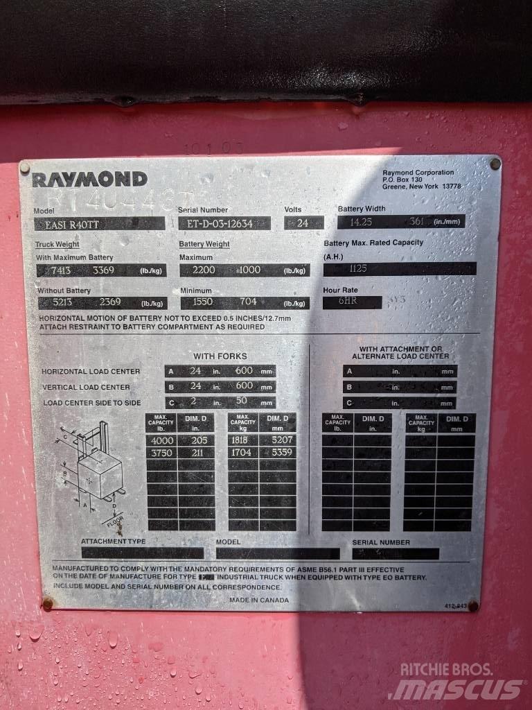 Raymond R40TT Elmotviktstruckar