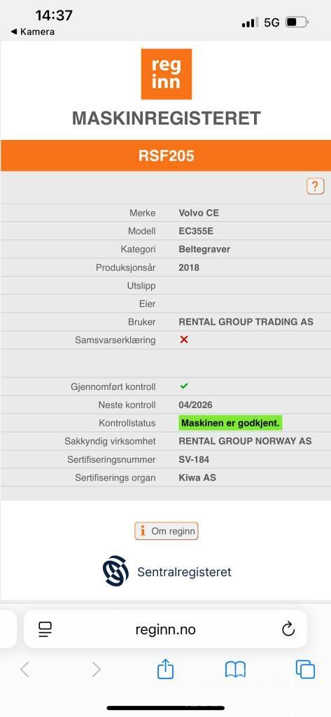 Volvo ECR355EL Bandgrävare