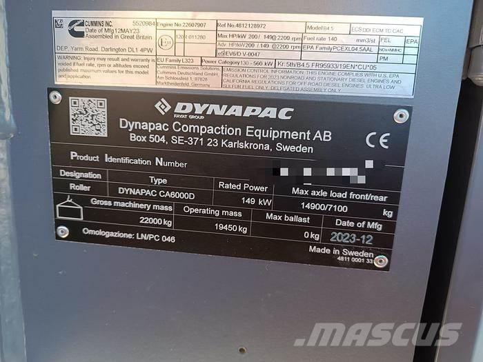 Dynapac CA6000D Bogserande Vibratorvältar