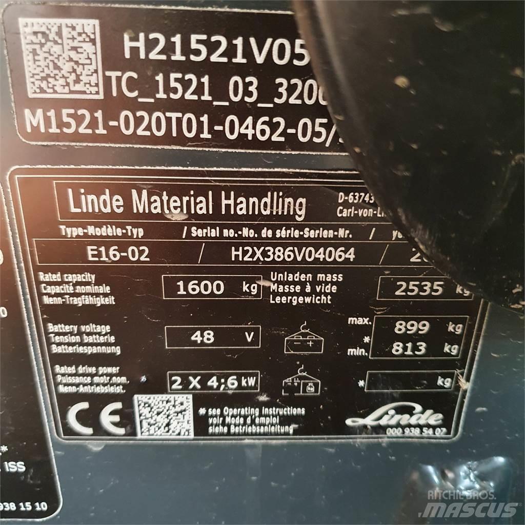 Linde E16 Elmotviktstruckar