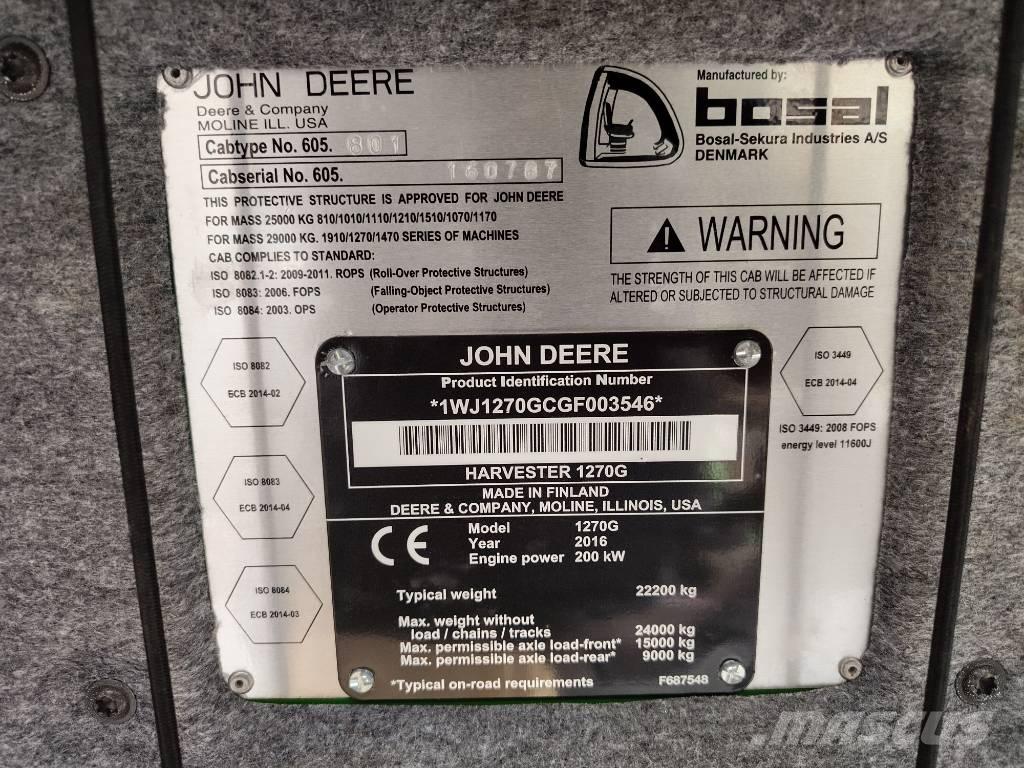 John Deere 1270G 6W Skördare