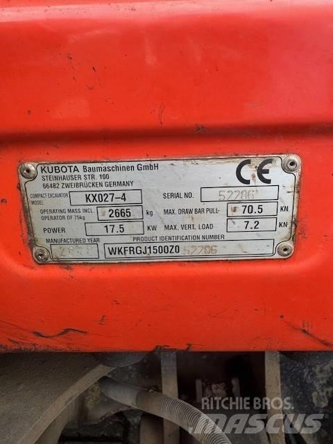 Kubota KX027-4 Minigrävare < 7t