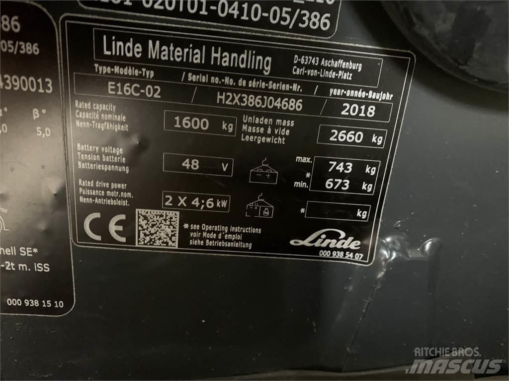 Linde E16C Elmotviktstruckar