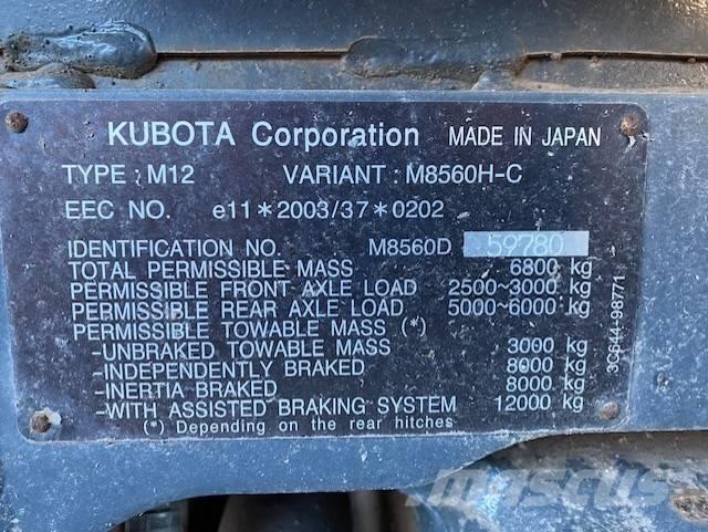 Kubota M 8560 Traktorer