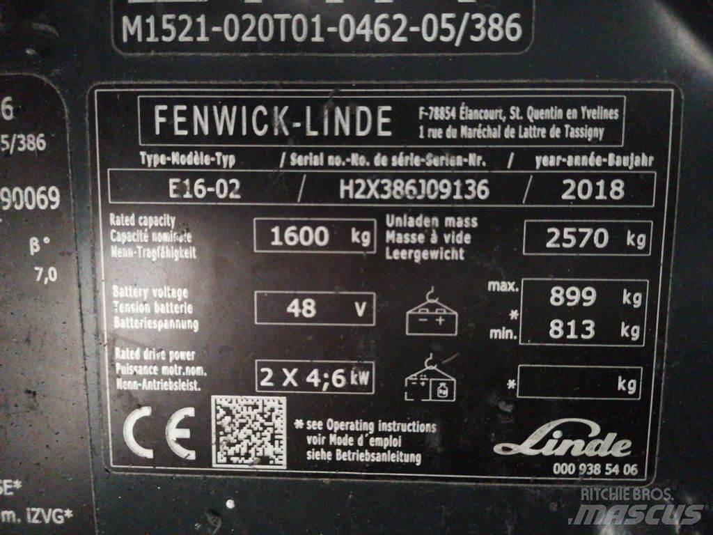 Linde E16-02 Elmotviktstruckar