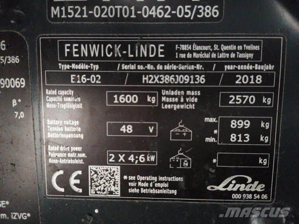 Linde E16-02 Elmotviktstruckar