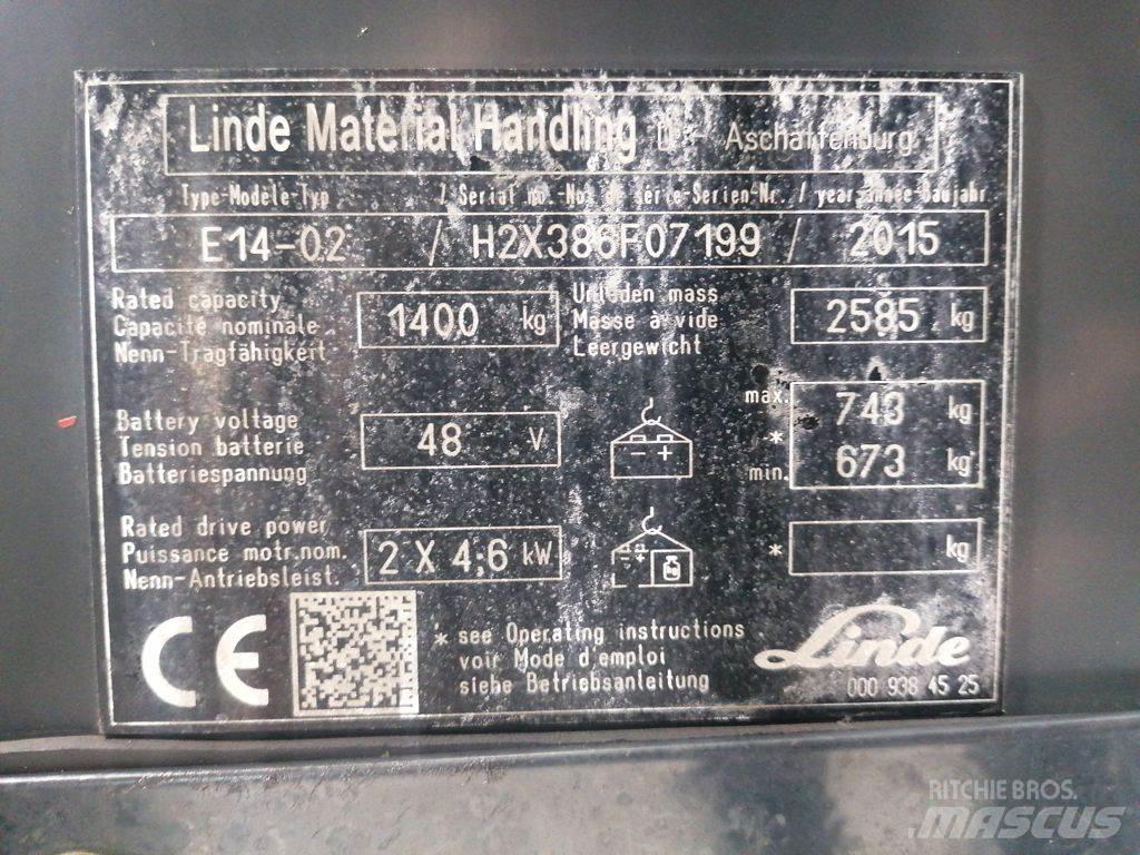 Linde E14-02 Elmotviktstruckar