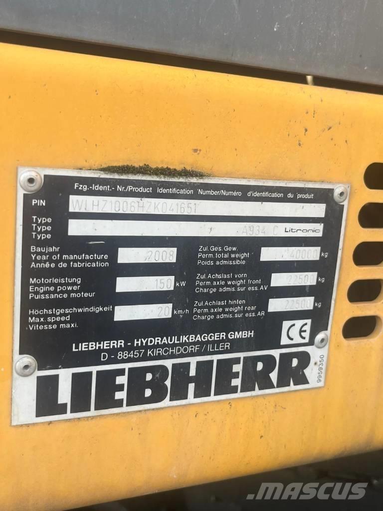 Liebherr A 934 C Avfalls / industri hantering