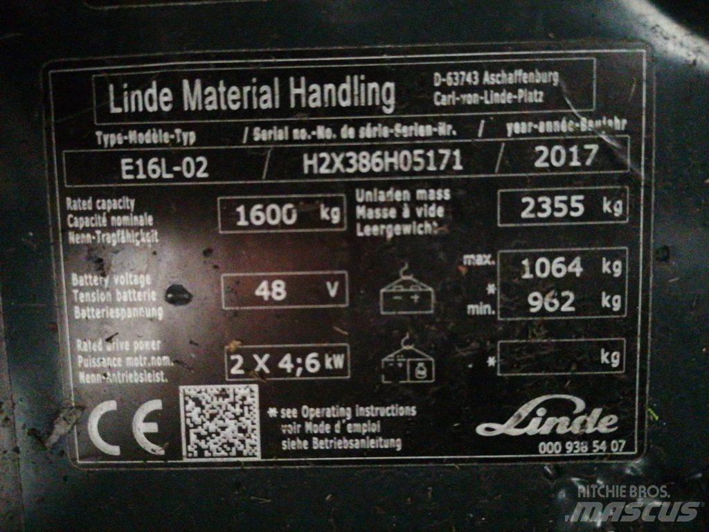 Linde E16L-02 Elmotviktstruckar
