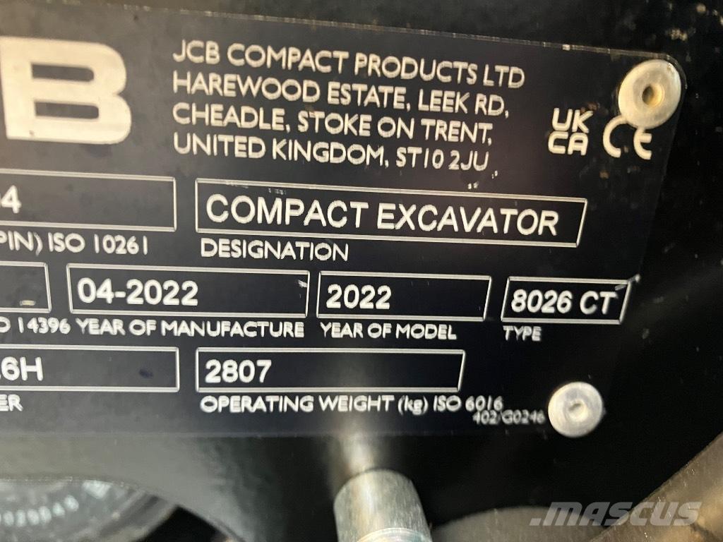 JCB 8026 CTS Minigrävare < 7t