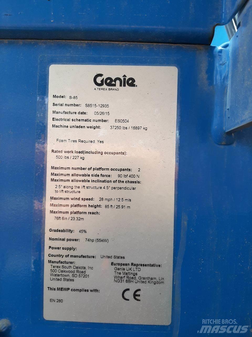 Genie S85 Teleskop bomliftar