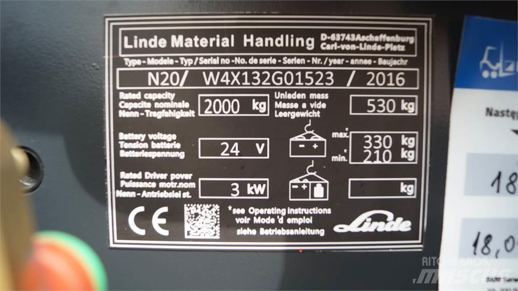 Linde N20 kurz Plocktruck, låglyftande