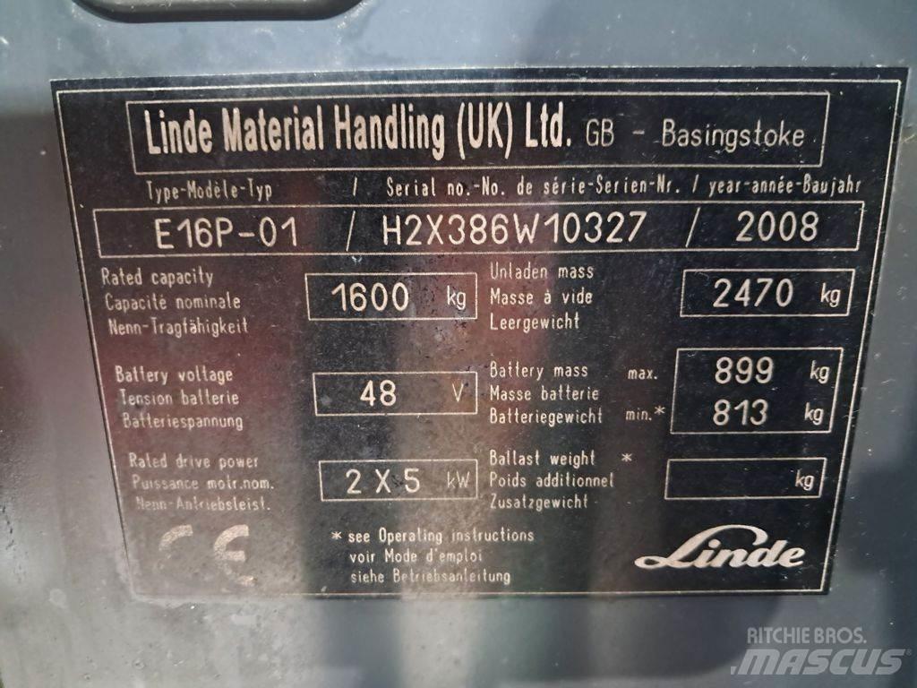 Linde E16P-01 Elmotviktstruckar