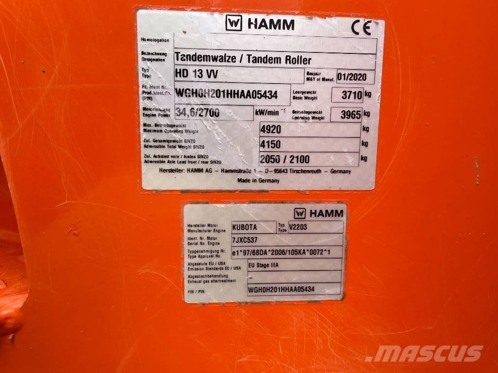 Hamm HD 13 VV Tvåvalsvältar