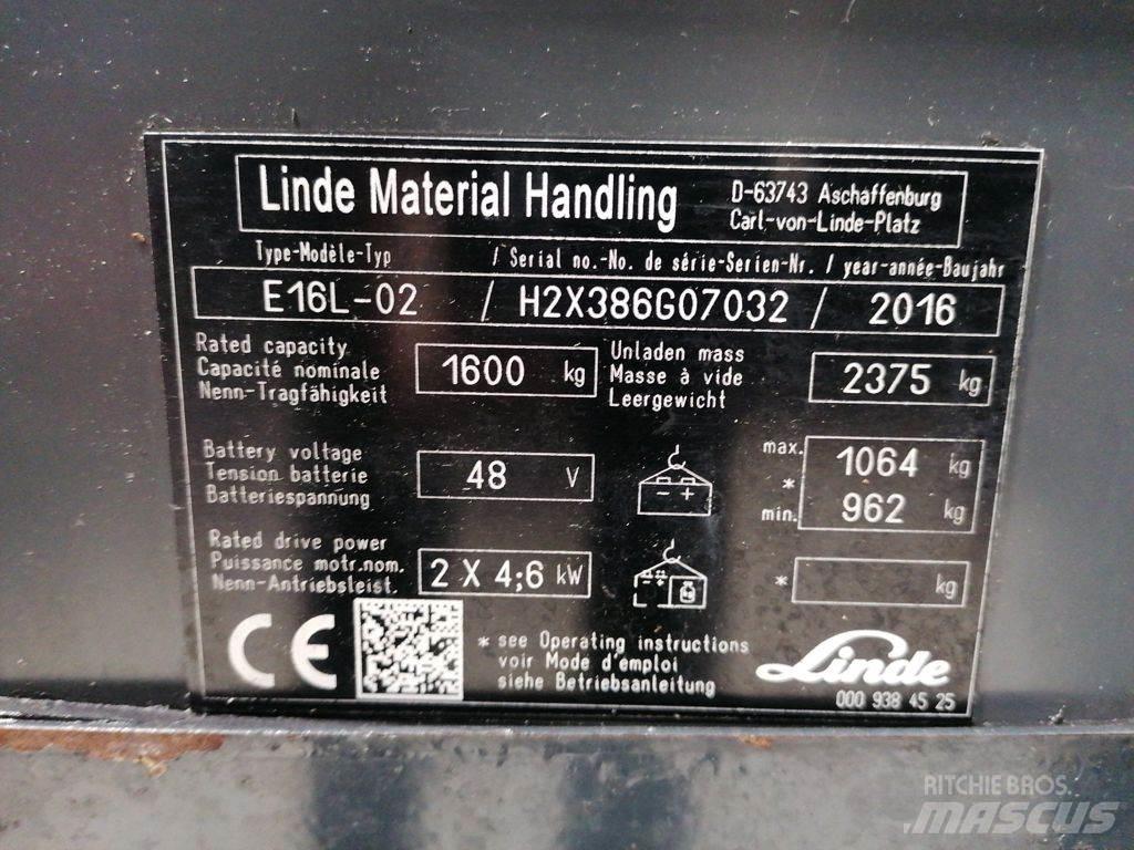 Linde E16L-02 Elmotviktstruckar