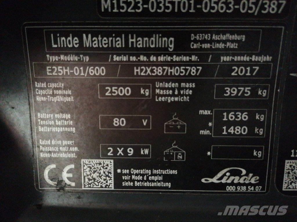 Linde E25H-01/600 Elmotviktstruckar