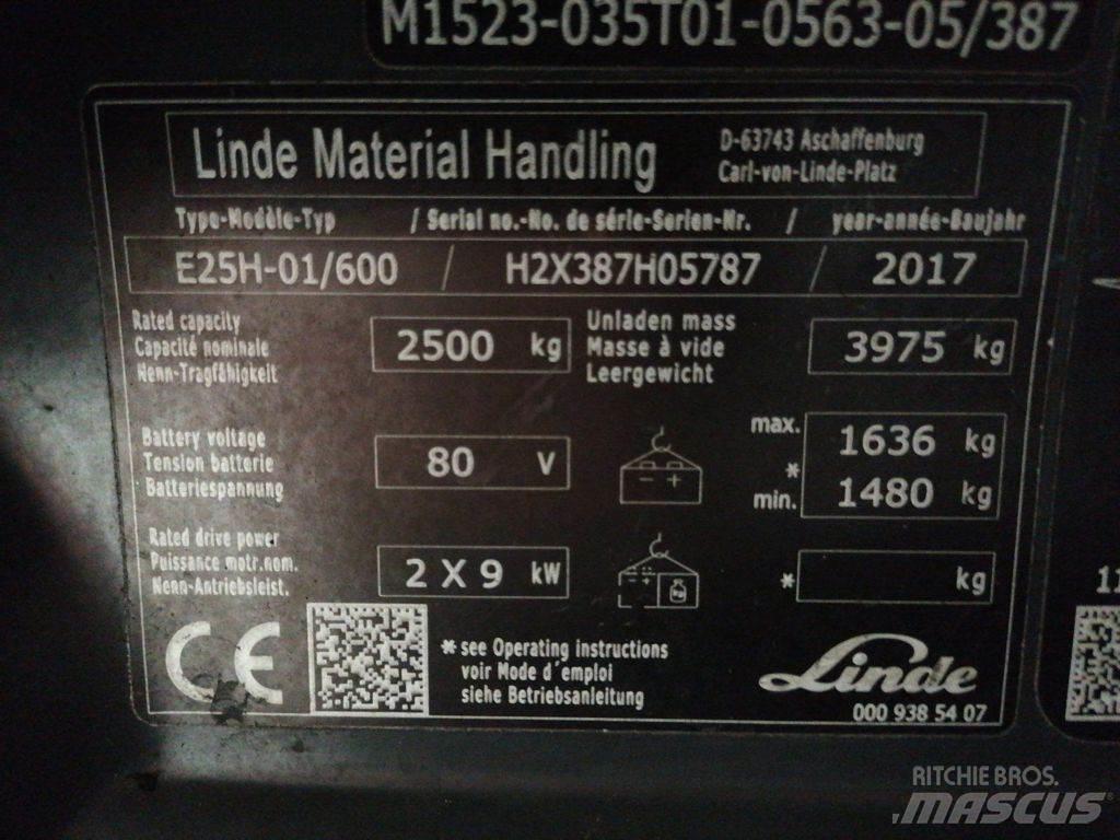 Linde E25H-01/600 Elmotviktstruckar