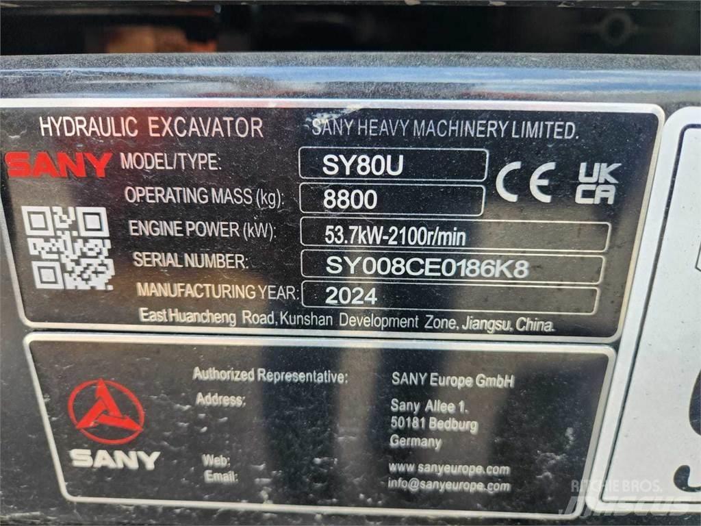 Sany SY80U Midigrävmaskiner 7t - 12t