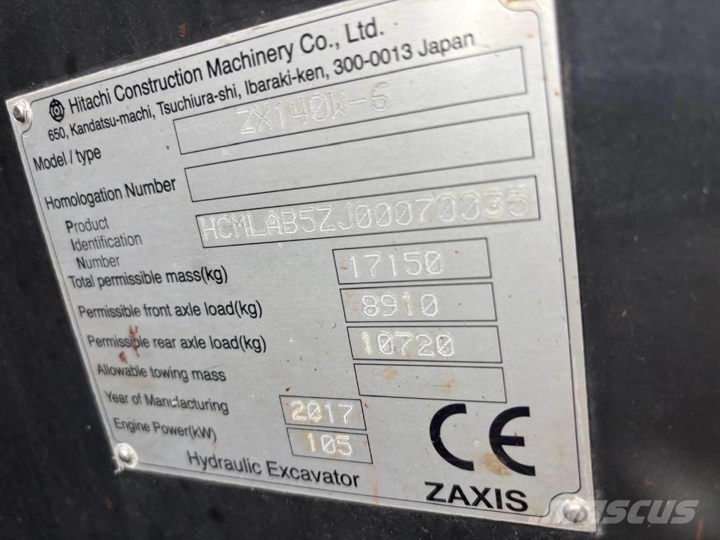 Hitachi ZX 140 W-6 Hjulgrävare