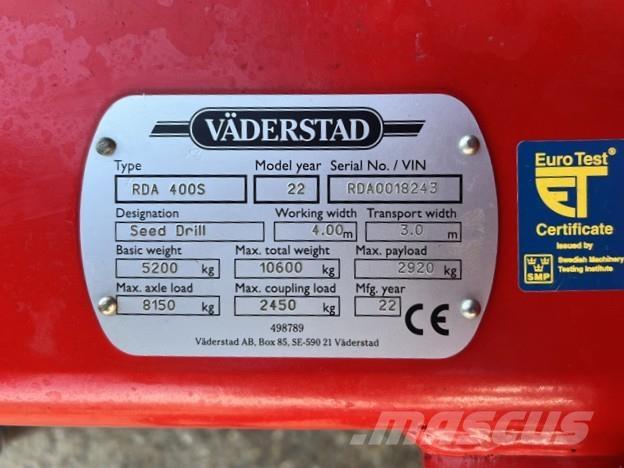 Väderstad RDA400S Såmaskiner
