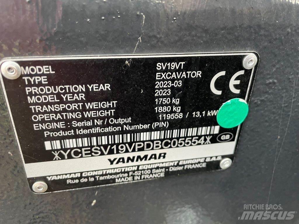 Yanmar SV19VT Midigrävmaskiner 7t - 12t
