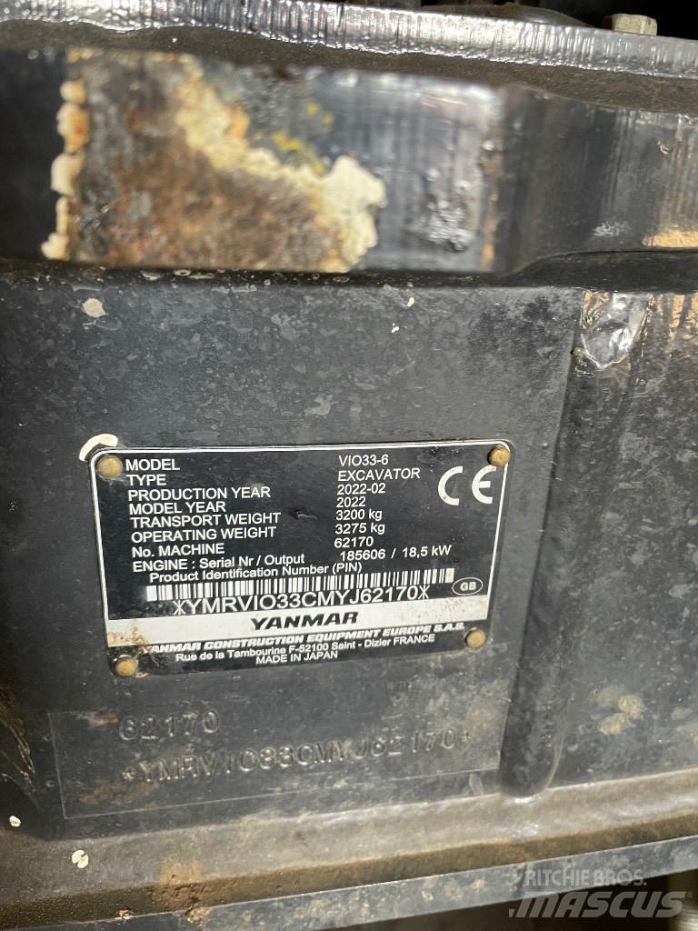 Yanmar Vio 33 Minigrävare < 7t