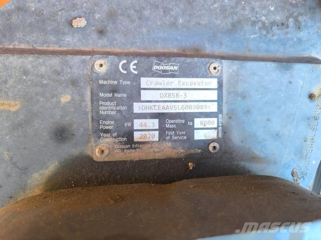 Doosan DX 85 R-3 Midigrävmaskiner 7t - 12t