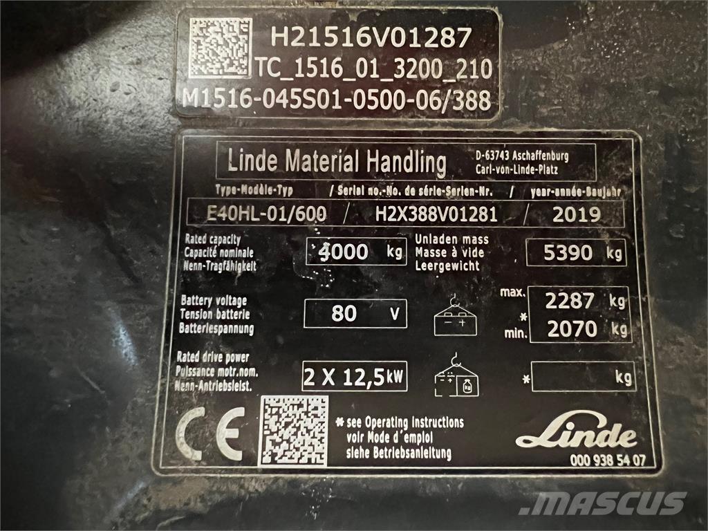 Linde E 40/600 HL Elmotviktstruckar