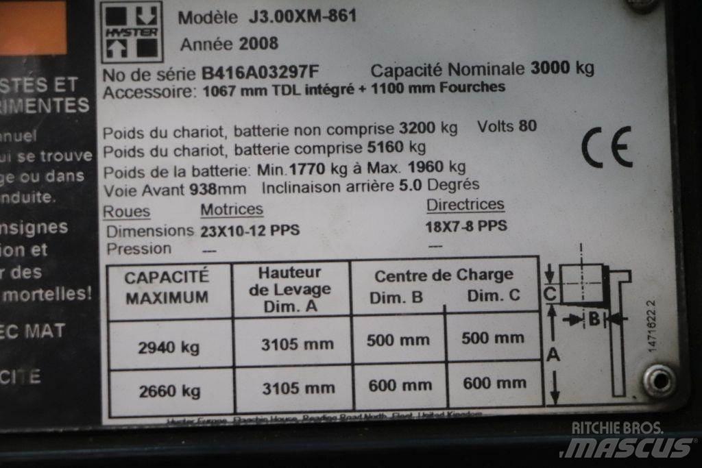 Hyster J3.00XM Elmotviktstruckar