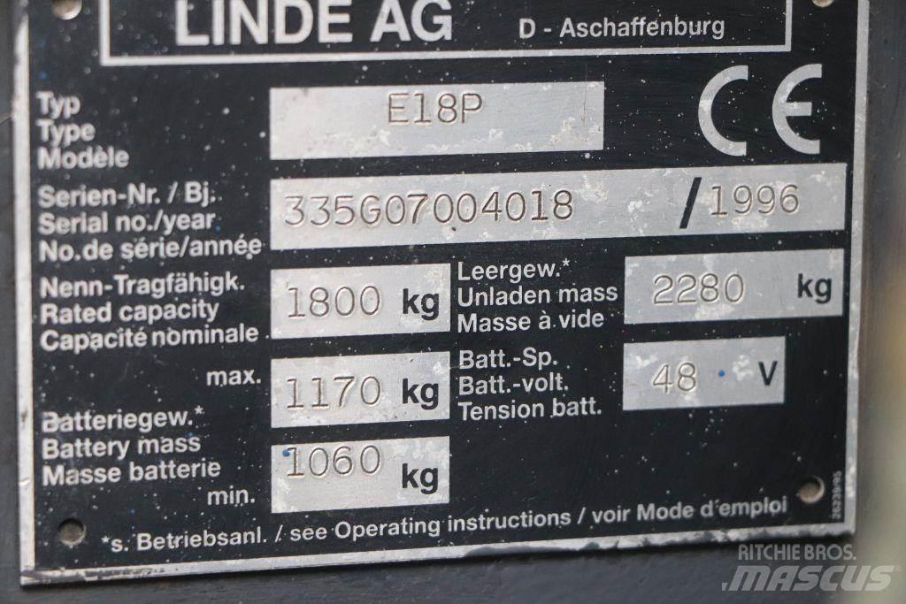 Linde E18P Elmotviktstruckar