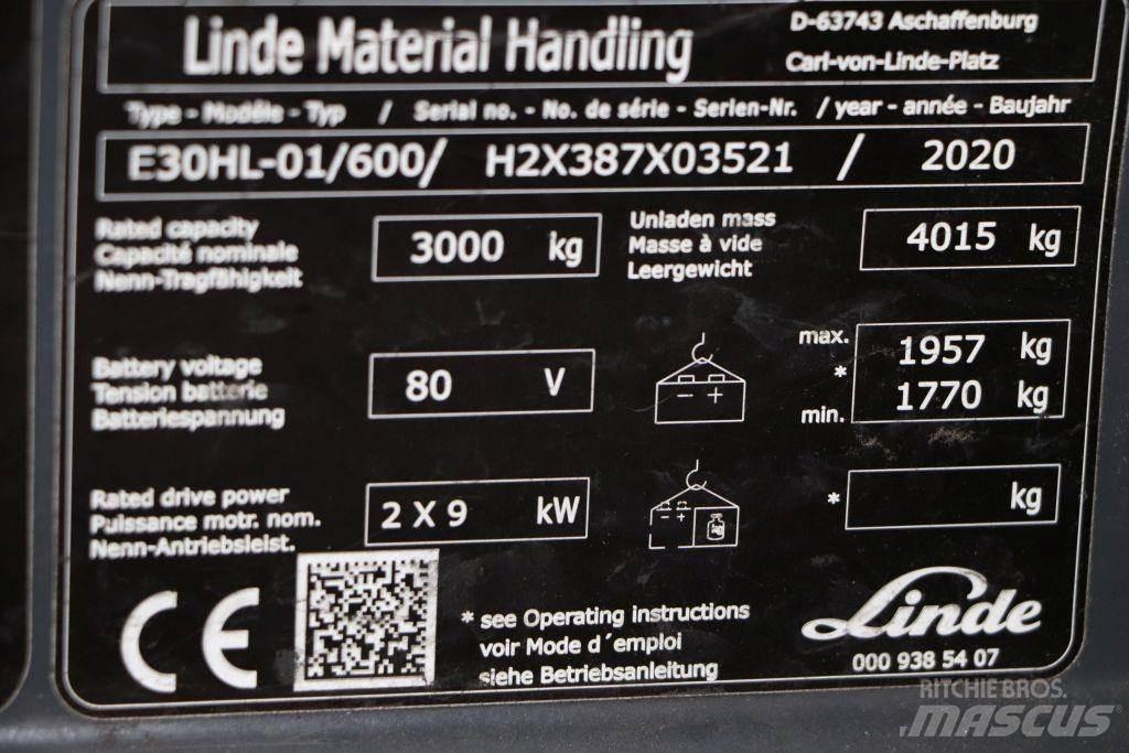 Linde E30HL-01/600 Elmotviktstruckar
