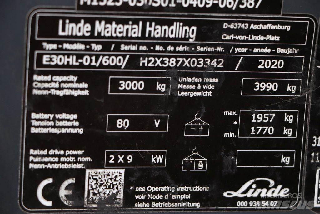 Linde E30HL-01/600 Elmotviktstruckar