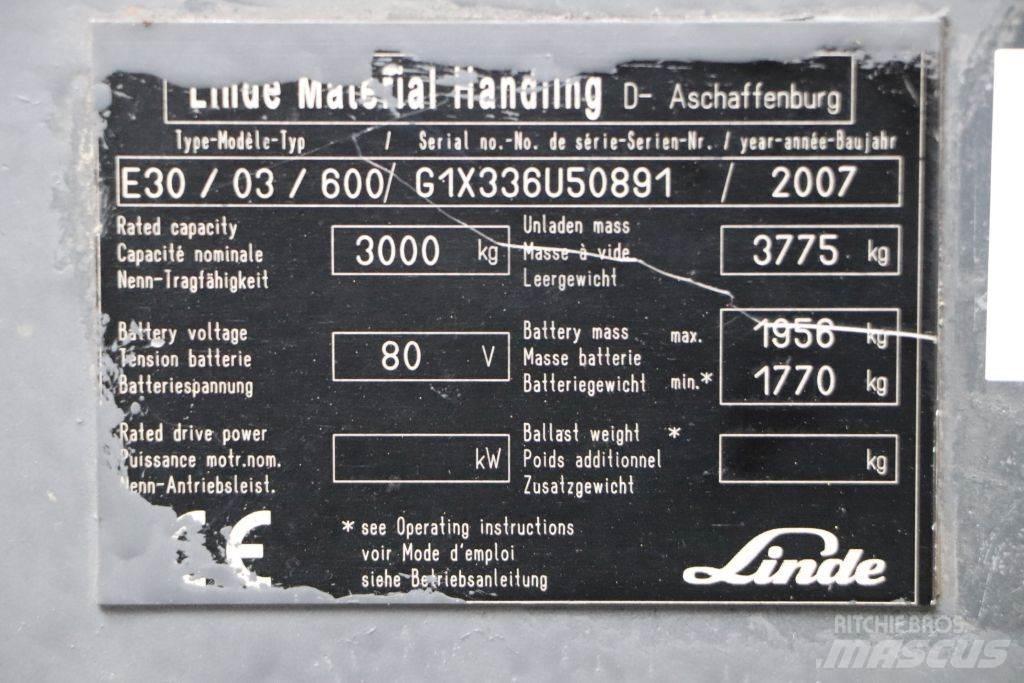 Linde E30S-03/600 Elmotviktstruckar