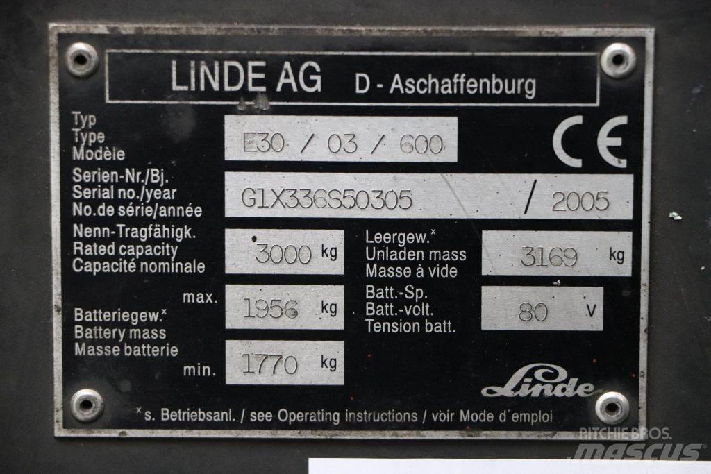 Linde E30S-03/600 Elmotviktstruckar