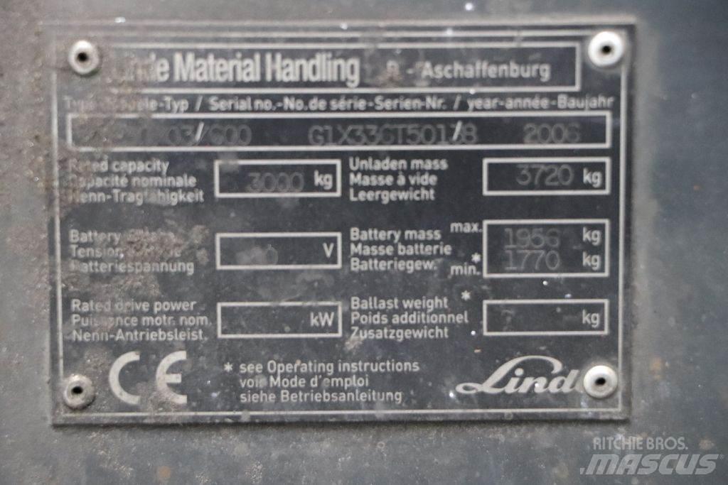 Linde E30S-03/600 Elmotviktstruckar