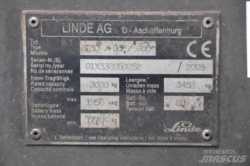 Linde E30S-03/600 Elmotviktstruckar