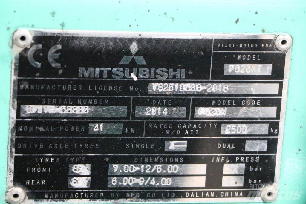 Mitsubishi FG25NT Gasolmotviktstruckar