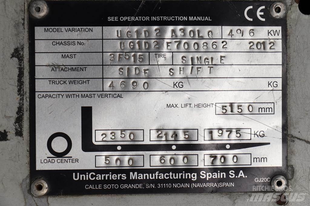 Nissan UG1D2A30LQ Gasolmotviktstruckar