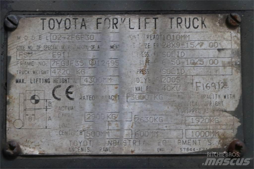 Toyota 02-7FGF30 Gasolmotviktstruckar