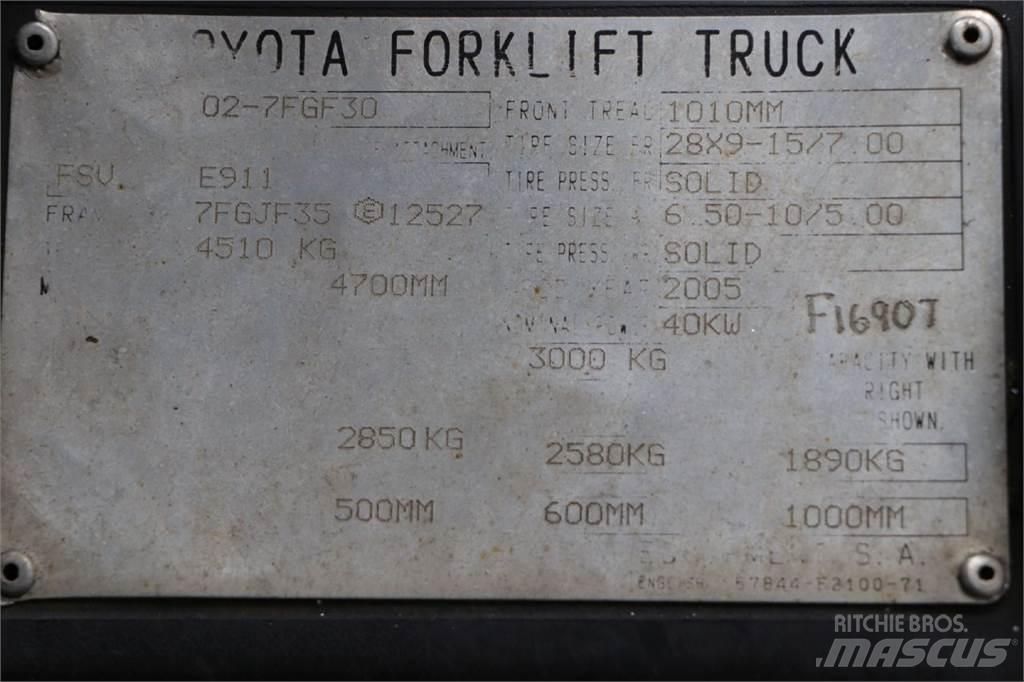 Toyota 02-7FGF30 Gasolmotviktstruckar