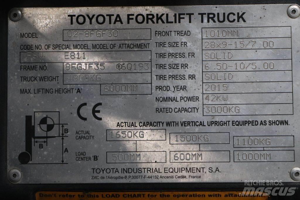 Toyota 02-8FGF30 Gasolmotviktstruckar