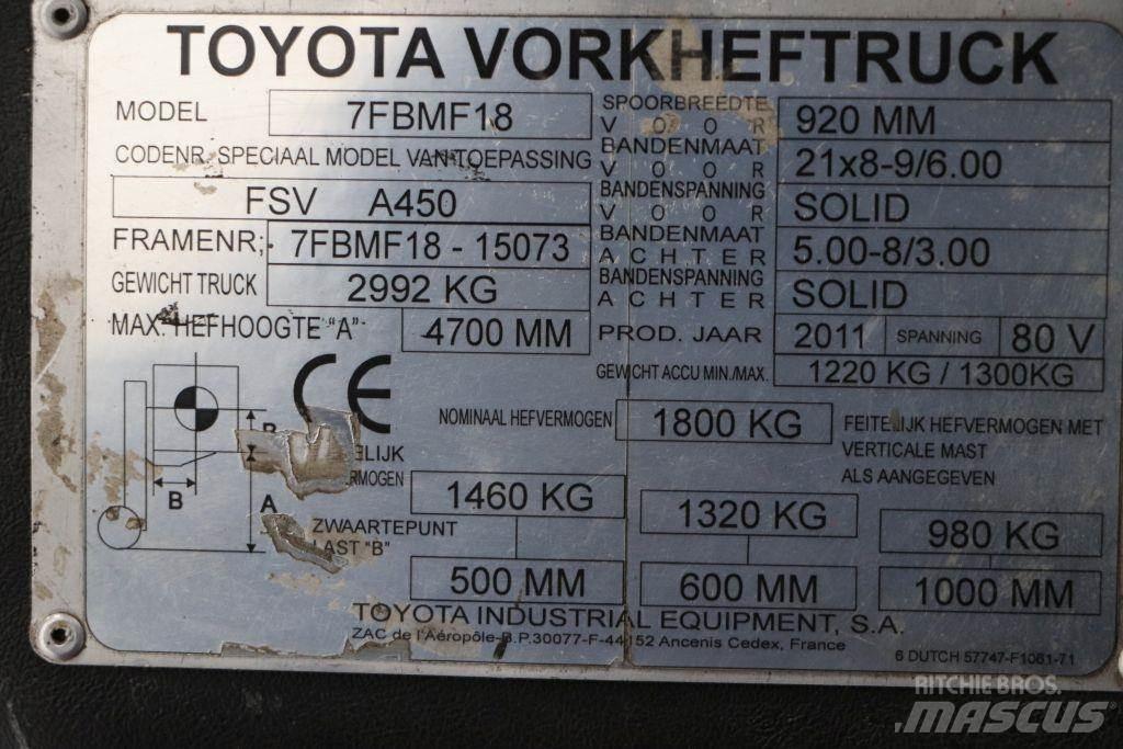 Toyota 7FBMF18 Elmotviktstruckar
