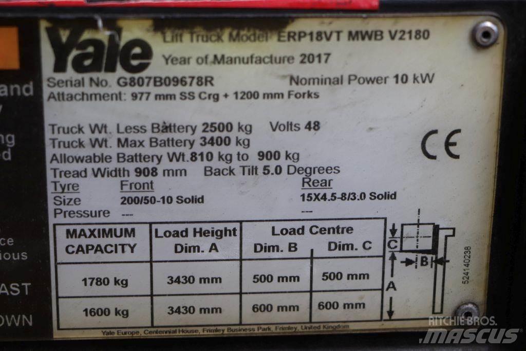 Yale ERP18VT Elmotviktstruckar