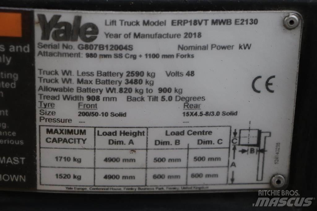 Yale ERP18VT Elmotviktstruckar