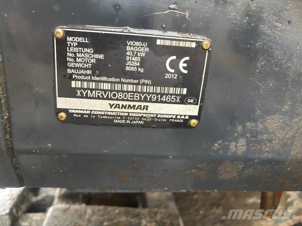 Yanmar Vio 80 U Midigrävmaskiner 7t - 12t