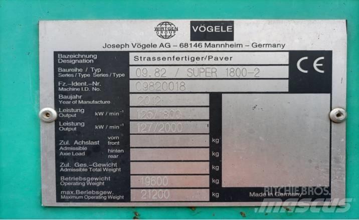 Vögele SUPER1800-2 Asfaltsläggningsmaskiner