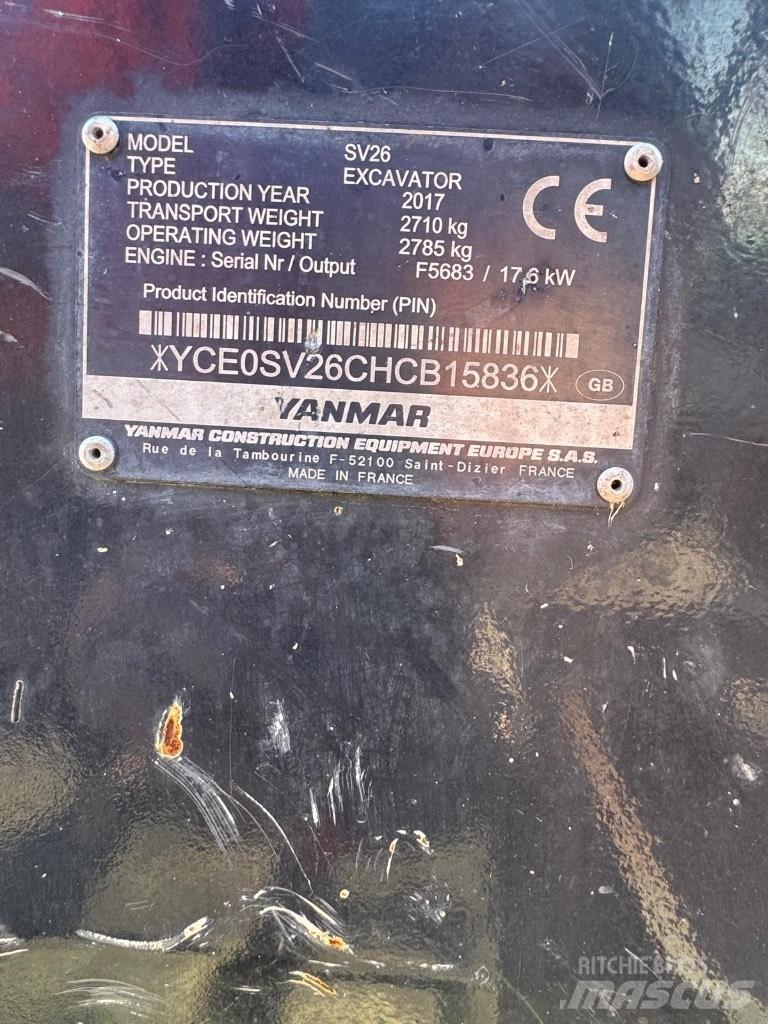 Yanmar SV 26 Minigrävare < 7t